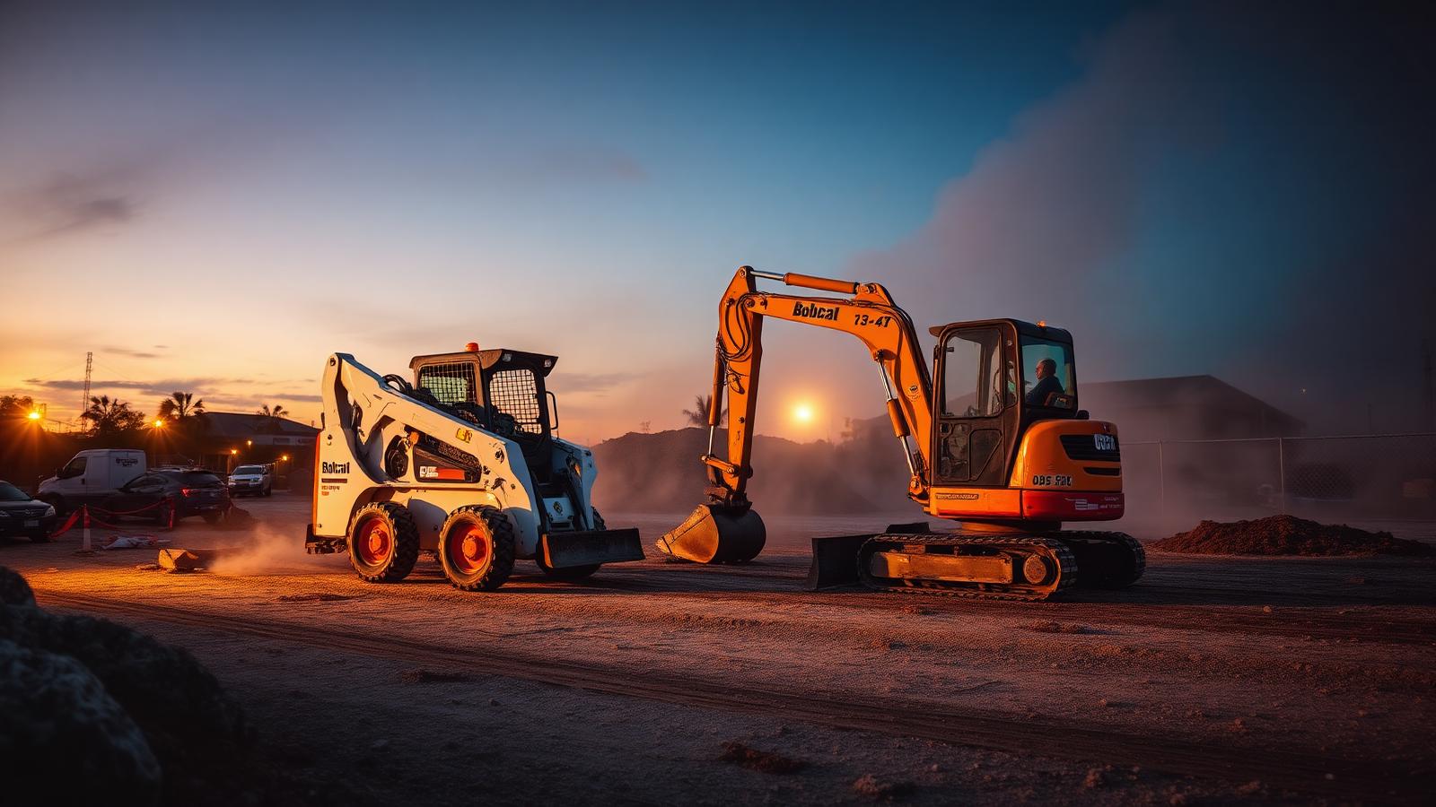 Construction equipment at a South Florida job site
